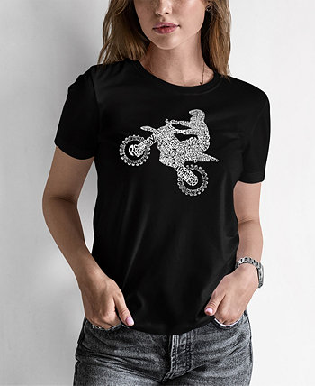 Женская футболка для мотокросса Word Art Freestyle LA Pop Art