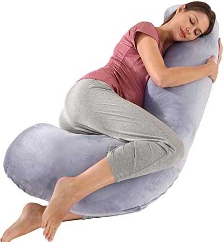 BATTOP Pregnancy Pillows for Sleeping,Maternity Body Pillow with Washable Cover,New Mom Gifts for Women,Support for Back,HIPS,Legs,Belly for Pregnant Women(Dark Purple) Battop