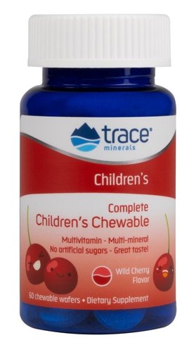 Trace Minerals Research Complete Children's Chewable Wild Cherry -- 60 жевательных вафель Trace Minerals ®