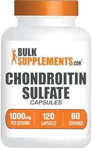 BulkSupplements.com Chondroitin Sulfate Capsules - Chondroitin Sulfate Supplements, Chondrotin Sulfate 1000 mg - Bone & Joint Supplement, Gluten Free, 2 Capsules per Serving, 120 Capsules BulkSupplements