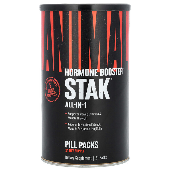 Stak, Гормональный усилитель, таблетки «все в одном», 21 упаковка Animal