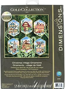 Dimensions 70-08998 Winter Farm Christmas Counted Cross Stitch Kit, 18" x 6", 14 Cnt. Blue Aida, 5pcs Dimensions