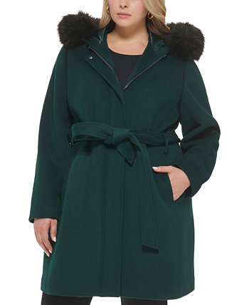 Женское пальто больших размеров с капюшоном и отделкой из искусственного меха, созданное для Macy's Cole Haan