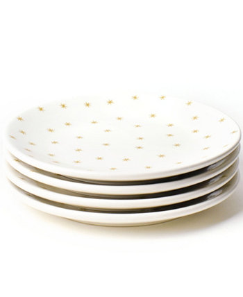 Набор тарелок для салата «Звезда» золотого цвета, 4 шт., сервиз на 4 персоны Coton Colors