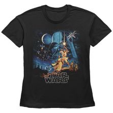 Juniors' Star Wars A New Hope Faded Vintage Poster Graphic Tee Star Wars