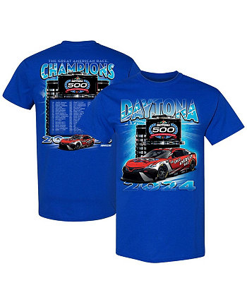 Мужская синяя футболка Daytona 500 Champions 2024 Checkered Flag Sports