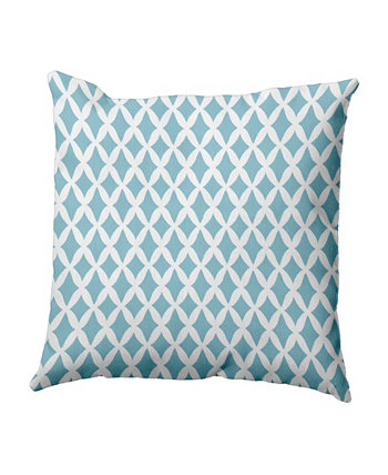 16-дюймовая голубая декоративная декоративная подушка с решетчатым принтом E by Design