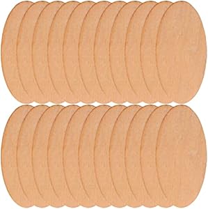 COHEALI Unfinished Oval Wood Crafts: 50pcs Round Cutouts Shapes Pieces Discs Slices Oval Embellishments for DIY Craft Christmas Ornament Decoration Coheali