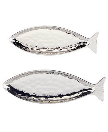 Набор рыбных тарелок Silver Coast 3-D из 2 предметов Certified International