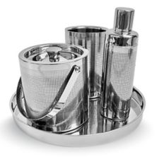 Premium 4-Piece Etched Stainless Steel Barware Set Lexi Home