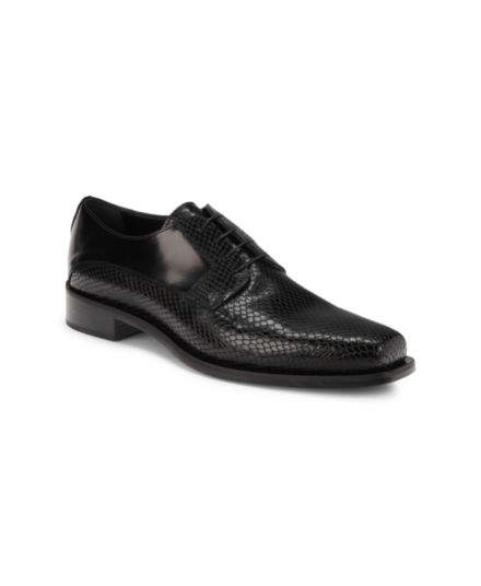 Snakeskin Embossed Leather Derby Shoes CoSTUME NATIONAL