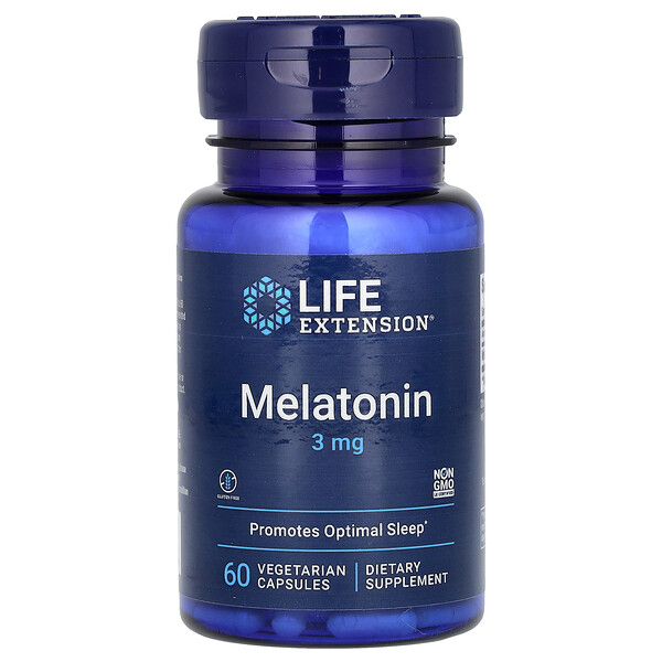 Мелатонин - 3 мг - 60 растительных капсул - Life Extension Life Extension