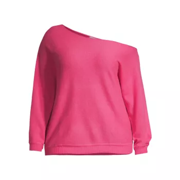 Кашемировый свитер с открытыми плечами Minnie Rose, Plus Size