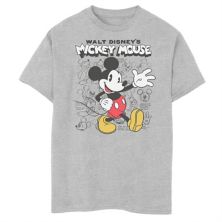 Disney's Mickey Mouse Boys 8-20 Classic Sketched Poster Husky Tee Disney
