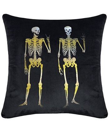 Декоративная декоративная подушка Velvet Rocker Skeletons, 18 x 18 дюймов Edie@Home