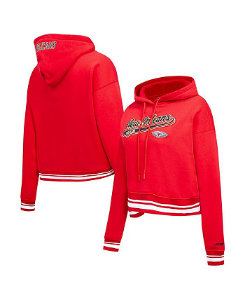 Женский красный укороченный пуловер с капюшоном New Orleans Pelicans Script Tail Pro Standard
