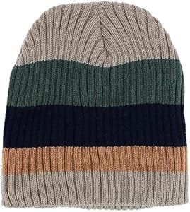 CTM® Men's Heavy Knit Wool Blend Striped Winter Beanie Hat CTM