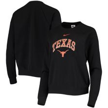 Женская черная толстовка Nike Texas Longhorns Varsity Fleece Tri-Blend Raglan Pullover Sweatshirt Nike
