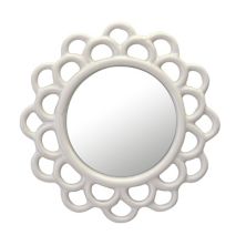 Декоративное круглое керамическое настенное зеркало цвета слоновой кости с вырезом STONEBRIAR