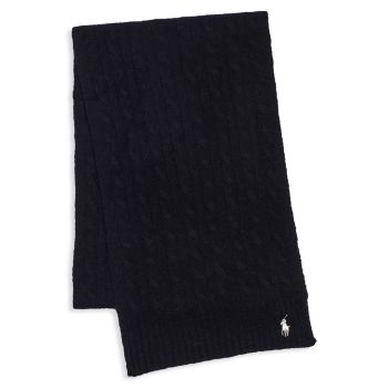Шерсть & усилитель; Кашемировый классический плетеный шарф Polo Ralph Lauren