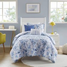 Intelligent Design Kaia Floral Striped Comforter Set with Throw Pillow Intelligent Design