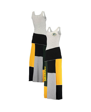 Женское серое платье макси без рукавов Green Bay Packers Tri-Blend Refried Apparel
