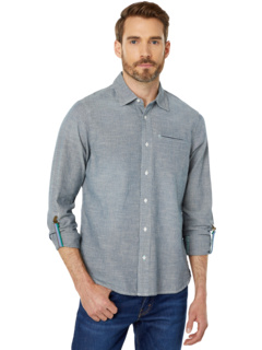 Рубашка стандартного кроя в полоску цвета индиго с регуляторами рукава Scotch & Soda