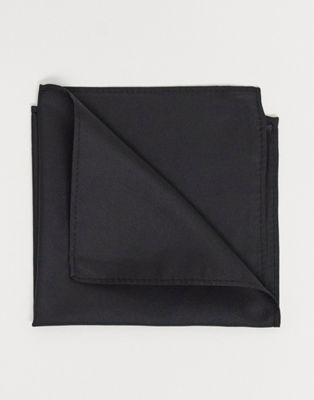 Черный атласный нагрудный платок ASOS DESIGN ASOS DESIGN