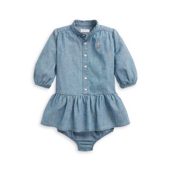 Baby Girl's Chambray Dress &amp; Bloomers Set Polo Ralph Lauren