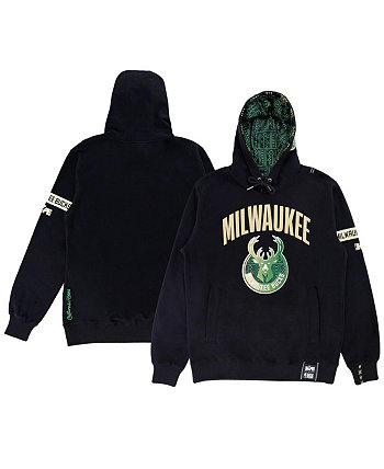 Мужской и женский пуловер с капюшоном NBA x Black Milwaukee Bucks Culture & Hoops Heavyweight Two Hype