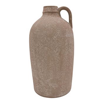 Everyday Decor Tan Antiqued Handled Vase Everyday Decor