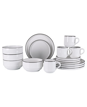 Штабелируемый набор столовой посуды, 16 предметов, на 4 персоны BIA