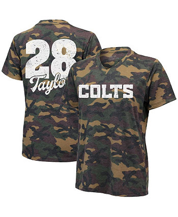 Women's Jonathan Taylor Camo Indianapolis Colts Name and Number V-Neck T-shirt Industry Rag