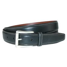Crookhorndavis Men's Ciga Calfskin Leather Casual Belt With Contrast Stitch CrookhornDavis