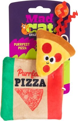 Mad Cat Purrfect Pizza Cat Toy with Catnip, Multicolor Mad Cat