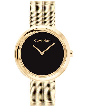 Часы-браслет с золотистой сеткой, 34 мм Calvin Klein