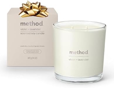 Method Premium Soy Candle, Vetiver + Amber, 2 Wick, Recyclable Jar, Up to 50 Hours Burn Time, 14 oz Method