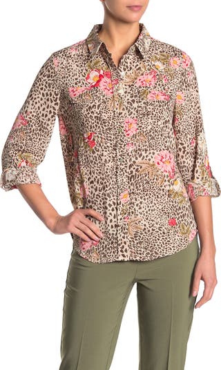 Рубашка на пуговицах с цветочным принтом в виде гепардов NANETTE NANETTE FOOTWR