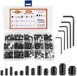 405 Pcs 11 Size Set Screw Assortment Kit M3/M4/M5/M6/M8 Allen Head Socket Metric Set Screws Assortment Kit 304 Stainless Steel Cup-Point Screws Hapric