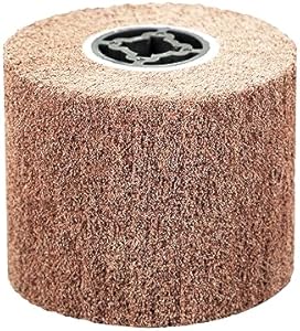 SALI Non Woven Wire Abrasive Drawing Polishing Burnishing Wheel Flap Brush Wire Brush Drum Surface Conditioning Tool for Metal Surface Polishing Grinding Removing Rust 120x100x19mm (60 Grit) Sali