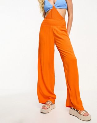 Оранжевые пляжные брюки с присборенной талией Vero Moda VERO MODA