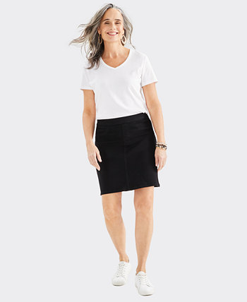 Women's Denim Stretch Pull-On Skirt, Created for Macy's Style & Co