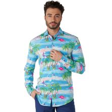 Мужская классическая рубашка на пуговицах OppoSuits современного кроя с фламинго OppoSuits