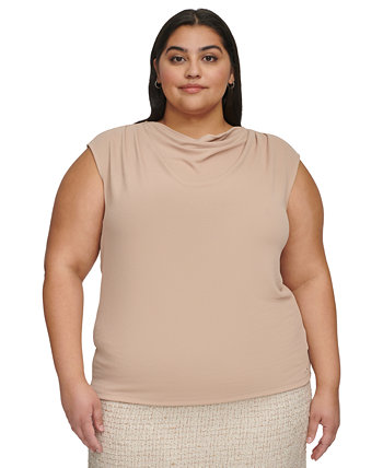 Блузка больших размеров с короткими рукавами и хомутом Calvin Klein