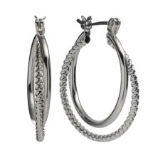 Серебряные двойные кольца-закрученные серьги Sonoma Goods For Life® в цвете серебра Sonoma Goods For Life