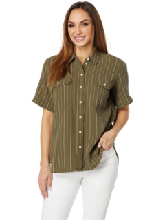 Рубашка Lightspun с короткими рукавами и карманом с клапаном в полоску Madewell