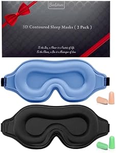 BeeVines Sleep Mask, 2 Pack 3D Contoured Sleeping Eye Masks for Lash Extensions, Night Molded Mask with Adjustable Strap, Eye Shade Cover Lashes Extension for Traveling Yoga Nap BeeVines