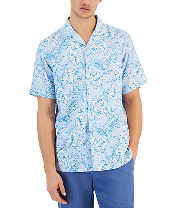 Мужская рубашка повседневного кроя на пуговицах с принтом листьев Kell, созданная для Macy's Club Room