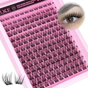 ALICE Natural Cluster Eyelash Extensions Lash Clusters DIY Lash Extensions Fluffy Wispy Eyelash Clusters D Curl Individual Lashes 154pcs ALICE