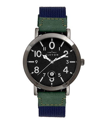 Женские часы Mach 5 светло-коричневого, черного, бежевого, синего или зеленого цвета с парусиновым ремешком, 43 мм Elevon